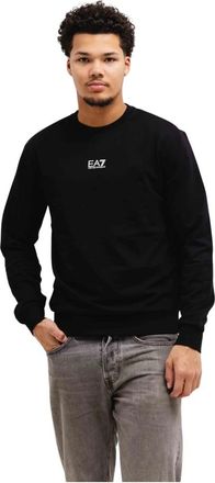 Emporio Armani Hoodies & sweatvesten, Heren, Zwart, S, Katoen, Zwarte Heren Trui Klassieke Stijl