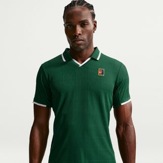 Nike Mens Court Slam Dri-FIT ADV Tennis Polo in Green | IB1024-341