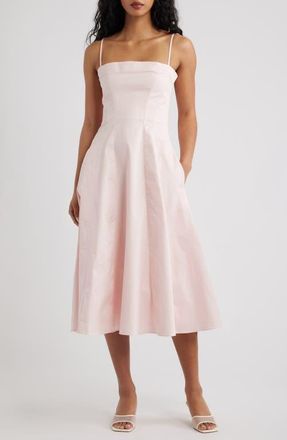 House of CB Dolly Seamed Midi Sundress in Pink at Nordstrom, Size X-Large