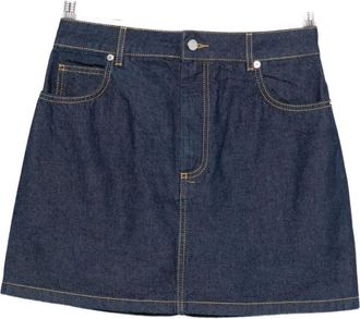 Maison Kitsun&eacute; Denim minirok - Dames - Rokken - Blauw - Maat: W26 Denim