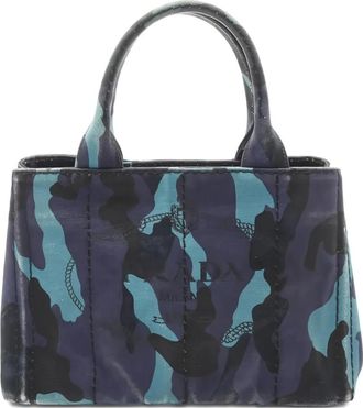 Prada 2000s Kanapa camouflage tote bag - women - Canvas - One Size - Blue