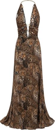 Philipp Plein Long Dress Leopard - Dames - Avondkleed - Bruin - L - Kleedjes