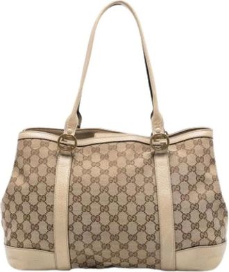 Gucci Pre-owned Shoulder Bags, female, Brown, Size: ONE SIZE Pre-owned Canvas Tote