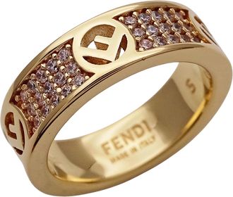 Fendi Gold Metal Band Ring (Pre-Owned)