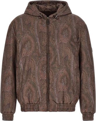 Etro Arnica Bomber Jacket - male - Etro - Zip-throughs - Brown - 3XL - Sweatshirts & Hoodies