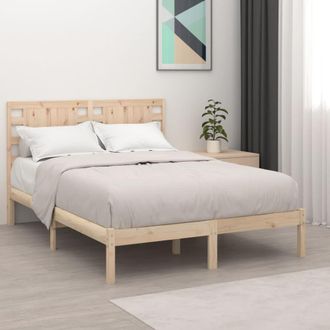 vidaXL Estructura De Cama De Matrimonio Madera Maciza 135x190 Cm Vidaxl