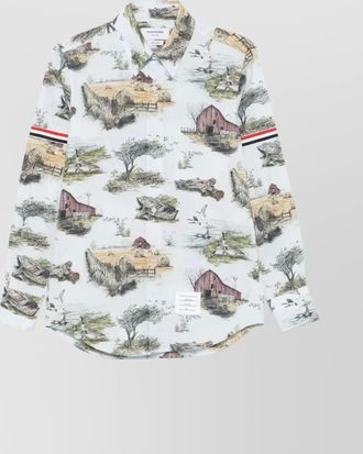 Thom Browne straight fit button-down shirt with printed design