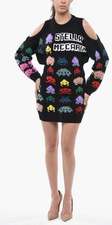 Stella McCartney Patterned Knit Cold-Shoulder Dress Stella McCartney