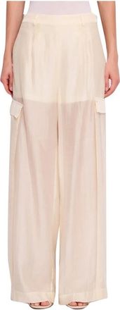 Gaud&igrave; Cargo Pantalon - Dames - Wijde Broeken - Beige - S - Broeken