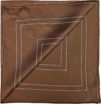 Toteme Womens Silk Scarf Mocha Monogram Brown Scarfs