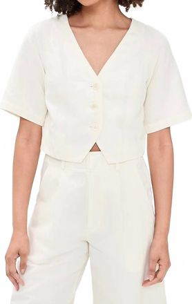 Apiece Apart Lia Crop Blouse In Cream