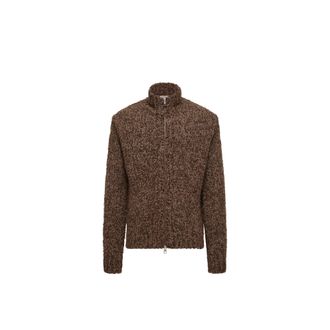 Moncler Moncler Wool & Alpaca Zip-up Cardigan, Men, Brown, Size: Xl