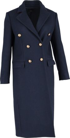 Joseph Double-Breasted Coat in Navy Blue Wool