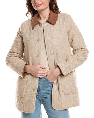 Ellen Tracy Chevron Quilted Coat