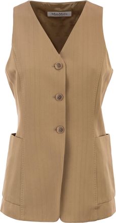 Max Mara Mxmfalla Pinstriped Jacquard Jersey Waistcoat
