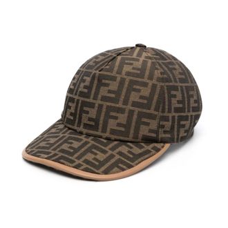 Fendi Caps, male, Brown, Size: ONE SIZE FF Jacquard Baseball Cap