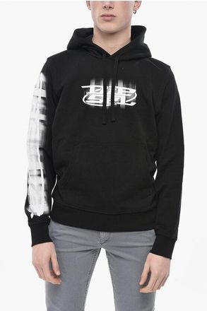 Diesel Brushed Cotton Hoodie S-GINN with Flocked Logo size Xxl
