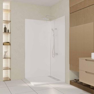 Aurlane Pack De 2 Paneles Murales De Aluminio Blanco 100x210 Cm + Perfiles Cromos