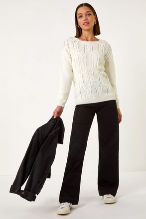 Roman Mix Stitch Knit Jumper