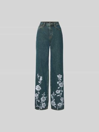 Rotate Straight Fit Jeans aus Baumwolle in Jeansblau, Gr&ouml;&szlig;e 25