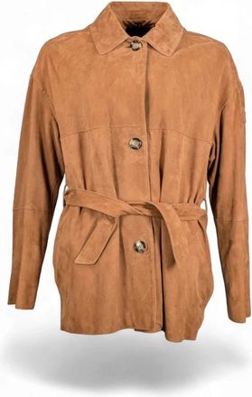 Peuterey Machuca Suede Jacket - Dames - Leren en Su&egrave;de Jassen - Bruin - XS - Leer - Jassen