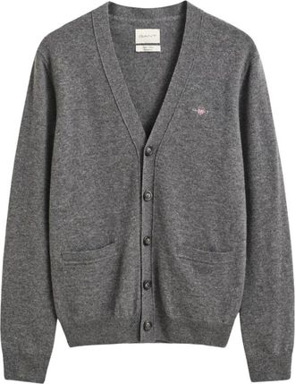 GANT Cardigan con scollo a V - - Knitwear - Uomo - Grigio - 3XL