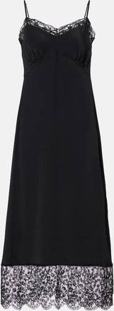 Simone Rocha Lace-trimmed satin slip dress