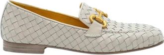 Mara Bini Mocassino intrecciato - Dames - Loafers - Wit - 38 1/2 EU - Leer - Schoenen