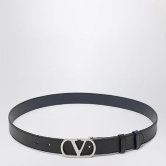 Valentino Garavani Reversible Vlogo Signature Belt Black/Marine