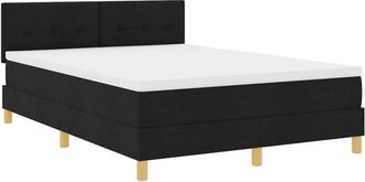 vidaXL Vidaxl - Cama Tipo Box Spring Con Colch&oacute;n Negro 140 X 200 Cm Tela