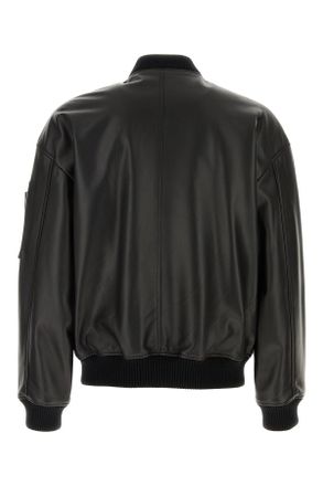 Dsquared2 Mens Black Leather Jacket Giubbini