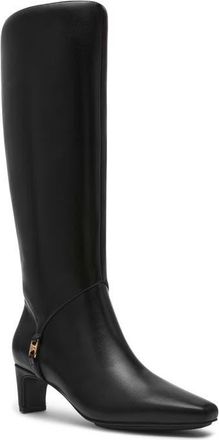 Anne Klein Iverson Knee High Boot in Black Smooth at Nordstrom, Size 5.5