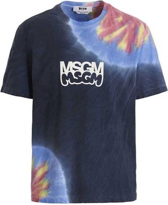 Msgm Graphic Crew Neck T-Shirt