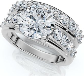 Pompeii3 Certified 2 1/2Ct Diamond Engagement Wedding Ring Set 14k Gold Lab Grown