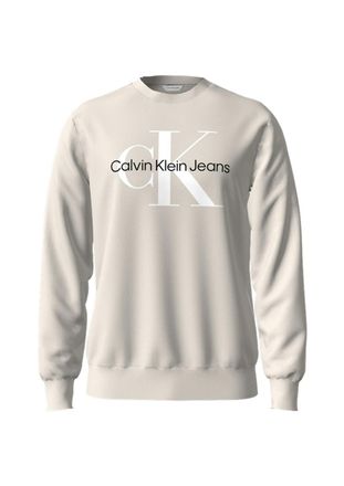 Calvin Klein Mens Monogram Crew Neck Sweatshirt In Moonbeam