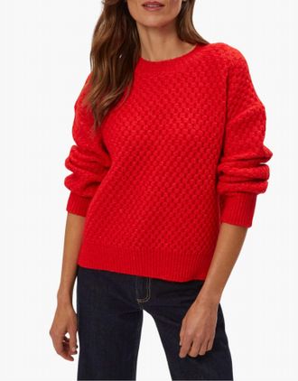 Michael Stars Sophia Honeycomb Sweater In Poppy