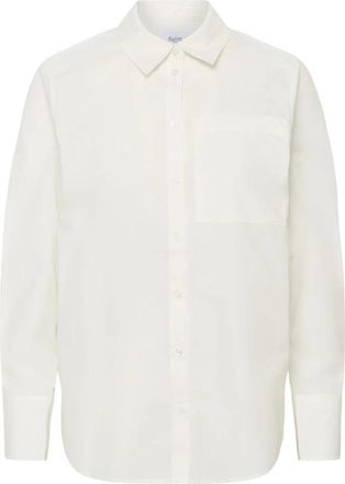 Saint Tropez Klassieke Witte Overhemdblouse - Dames - Overhemden - Wit - M - Polyester - Overhemden