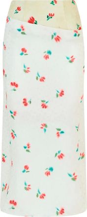 Rosie Assoulin Gonna midi in seta - Bianco