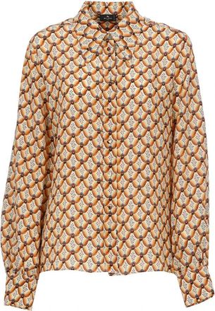Etro Contrasterend Floralia Zijden Overhemd - Dames - Overhemden - Oranje - 2XS - Overhemden