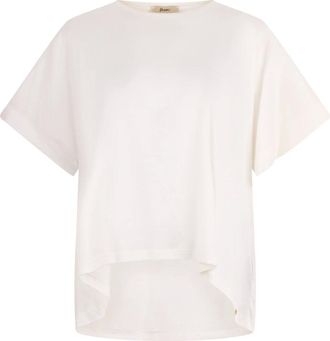 Herno T-Shirts, female, White, Size: M Silk and Cotton T-shirt