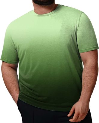 Generic Mens Oversized T Shirt Summer Short Sleeve Stylish Gradient Color Casual Shirts Comfy Daily Loose Fit Crew Neck Big and Tall T Shirts Basic Breathable