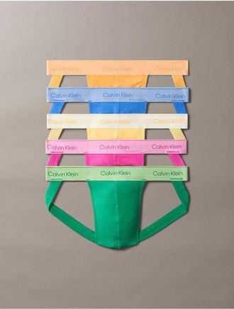 Calvin Klein Mens Icon Cotton Stretch Pride 5-Pack Jock Strap - Multi - M