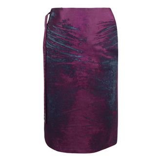 Diesel Midi Skirts, female, Purple, Size: W26 Satin Denim Midi Skirt