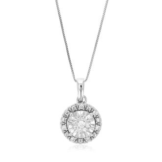 Vir Jewels 1/8 cttw Lab Grown Diamond Pendant Necklace in Sterling Silver with Chain For Women