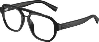 Dolce & Gabbana Aviator Frame - Heren - Brillen - Zwart - 56 MM - Accessoires
