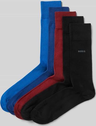 HUGO BOSS Strümpfe aus Baumwoll-Mix im 5er-Pack in Rot, Größe 39-42