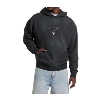 Guess Hoodies & sweatvesten, Heren, Zwart, S, Katoen, Baker Logo Hoodie