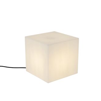 QAZQA Moderno L&aacute;mpara De Exterior Moderna Blanca 30 Cm Cuadrada Ip44 - Nura Pl&aacute;stico Cubo Adecuado Para Led Max. 1 X 23 Watt - Qazqa
