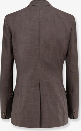 Hev&ograve; Womens Suit Frigole Brown Virgin Sheeps Wool Dress Sheeps