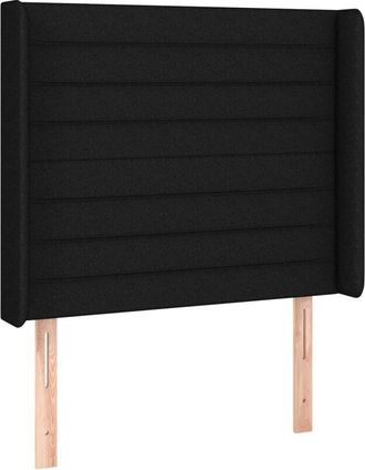 vidaXL Cabecero Con Orejas De Tela Negro 83x16x118/128 Cm Vidaxl